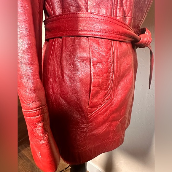 LA VAY LIMITED BURGANDY RED LEATHER JACKET size Small made in San Diego CA - Picture 8 of 16